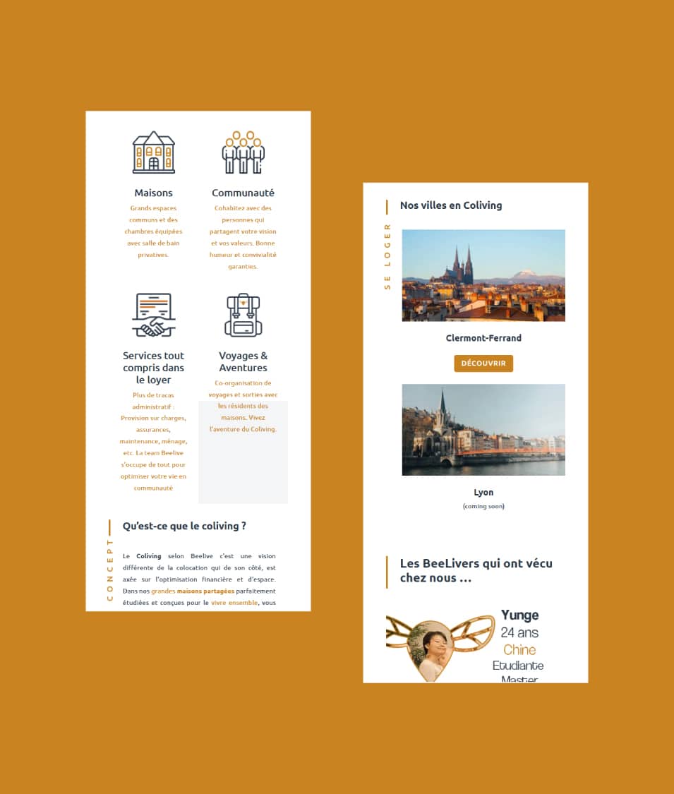 Agence web digital clermont ferrand le dupplex auvergne client BeeLive Coliving03