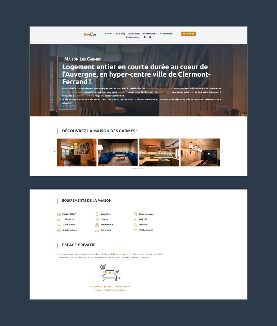 Agence web digital clermont ferrand le dupplex auvergne client BeeLive Coliving04