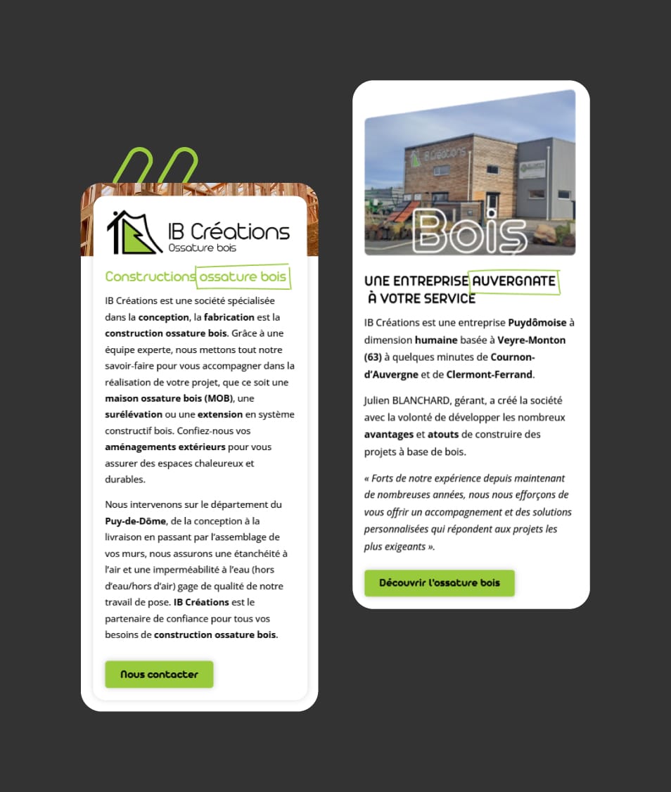 Agence web digital clermont ferrand le dupplex auvergne client IB Creations04