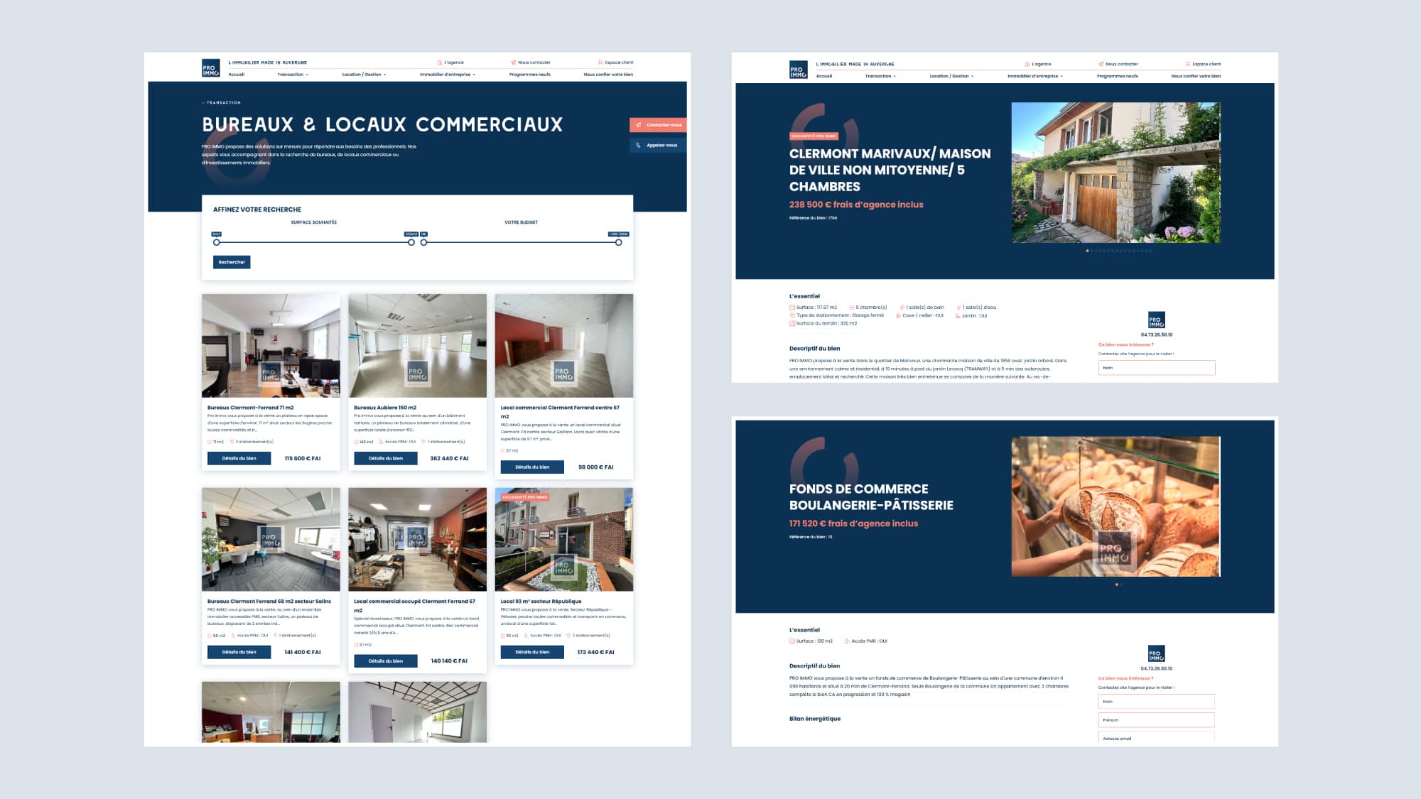 Agence web digital clermont ferrand le dupplex auvergne client Pro Immo04